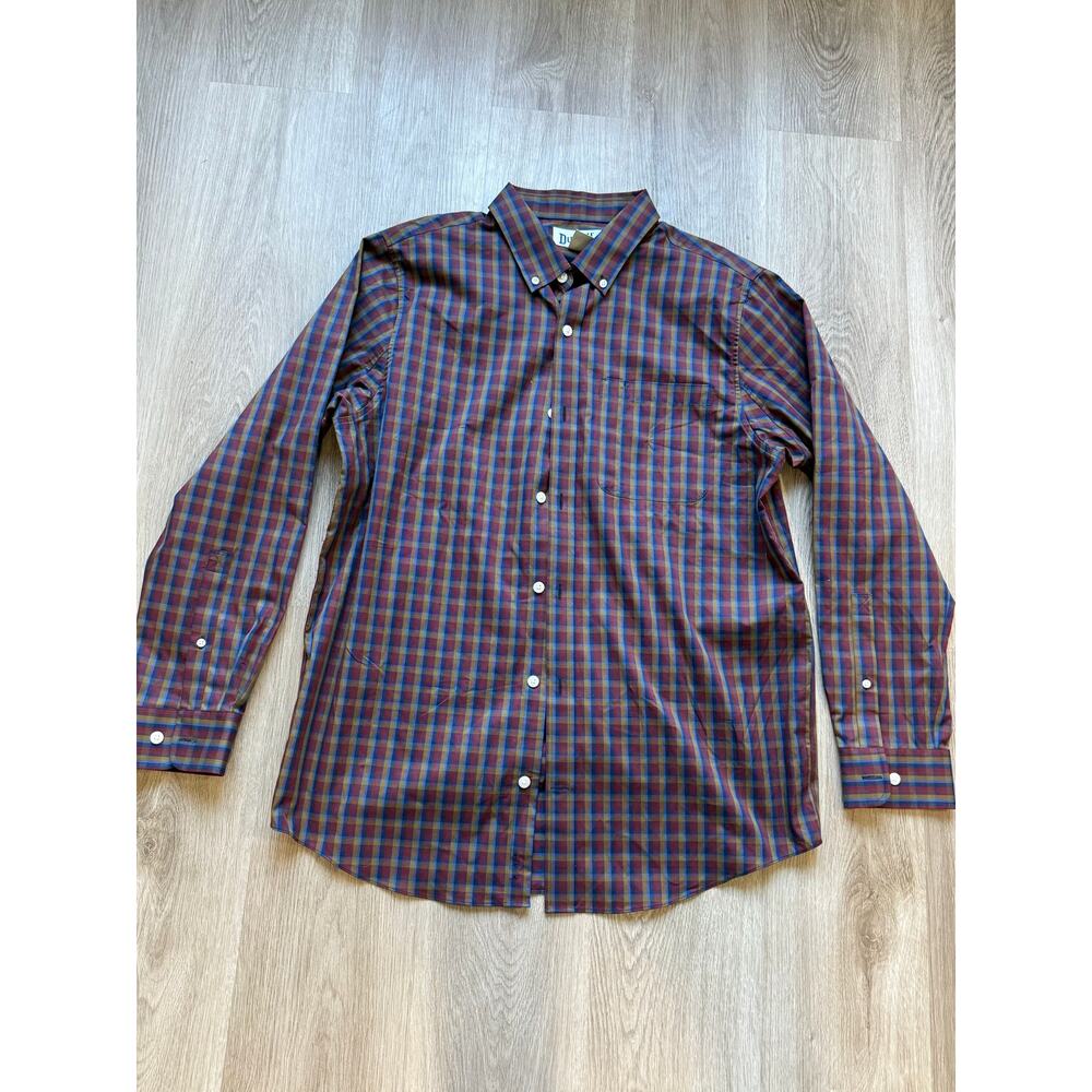 Duluth Men's Collar Dress shirt, size Large, 100% cotton, plaid, button up